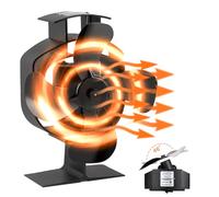 HUAREW Ventilateur Poele à Bois Oscillant, 4 Pales pour Cheminée à la Chaleur - Répartition Efficace pour Brûleurs à Bois