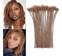 Huarisi 0.6cm Thickness 12 Inch 20 Strands Auburn Brown Cheveux Humains Dreadlocks Extensions Handmade Permanent Locs Naturel Femme Men Dreadlocks Color 30