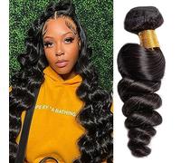 Huarisi 10a Tissage Cheveux Naturels Loose Wave 10 Pouces Meche Bresilien Ondulé Human Hair Loose Wave 1 Bundle Short Remy Wavy Hair Extensions de Cheveux