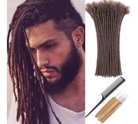 Huarisi 12 Pouces Châtain Sèche-Perruque Extensions Cheveux Humains Fin 0.2cm pour Hommes et Femmes 60 Fils #4 Main Fabrication Permanente Sèche-Perruque