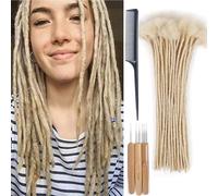 Huarisi 12 Pouces Extension Dreadlocks Blonde 60 Strands 0.2cm Thin 613 Dreadlock Extensions Cheveux Humain Dreadlocks Cheveux Humain Naturel Femme Handmade Permanent Locks Homme