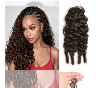 Huarisi 14 Inch Pre-Separated Feather Crochet Human Hair Bundles 3C4A