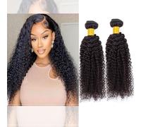 Huarisi 2 Bundles Human Hair Curly 10 12 Inch 200g Tissage Bresilien Bouclé Kinky Weaves Cheveux Humain Natural 8a Unprocessed Remy Hair Courte Sew in