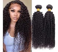 Huarisi 26 28 Inch Curly Brazilian Hair 2 Bundles Human Hair 100g/pc Long Kinky Curly Weaves 10a Unprocessed Virgin Hair Extensions Sew in Weaving Prime