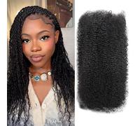 Huarisi Black Afro Kinkys Bulk Human Hair for Dreadlocks HQ Mini Twist Braids Permanent Sister Locs and Loc Repair 1b 1 Pack 50g 22Inch 4B 4C Soft Afro Kinky Bulk Hair Extensions