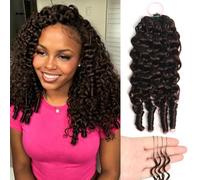 Huarisi Brown Burmese Curly Feather Crochet Human Hair 14 inch 50g a Pack