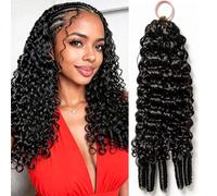 Huarisi Burmese Curly Miracle Knots Feather Crochet Human Hair for Women | 18inch Pre Separated Curly Crochet Hair 50g a Pack 50 Strands Pre-fluffed Invisible Easy Install Lightweight