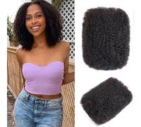 Huarisi Cheveux Humains Afro Kinky Curly 14 Pouces pour Micro Locs Twist 4B 4C Extensions de Dreadlock pour Tresses 1 Bundle 50g Couleur 1b Noir Naturel