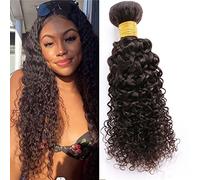 Huarisi Kinky Curly Brazilian Hair Bundle 100g Human Hair Weave Tight Curls Hair Extensions Double Weft for Black Women 16 Inch