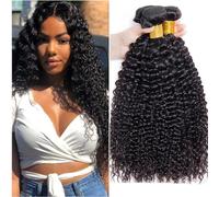 Huarisi Mèche Brésilienne 100% Human Hair Bouclé 14 16 18 Pouces 3 Bundles Human Hair Curly Weaves 12A Cheveux Vierges Brésiliens Boucles Non Traités Remy Hair Extensions Sew in Weaving