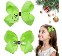 HUARYEN 2 pinces à cheveux vertes de Noël Accessoires Grin-ch Accessoire à Cheveux de Noël Accessoires de cheveux pour décorations de Noël