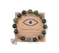 HUASAI Bracelet mauvais œil pour femme Mal De Ojo Bracelets en cristal Bracelet de protection contre le mauvais œil Cadeaux pour les filles, Aluminium, No Gemstone