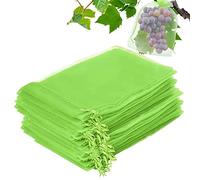 Huasean 100 Sacs Protection pour Fruits, Filets Fruits avec Cordon Serrage, 10 X 15 Cm pour Protéger Les P-lantes des Oiseaux, Papillons, Guêpes, Vinaigre Cerise, Drosophile.