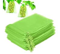 Huasean 100 Sacs Protection pour Fruits, Filets Fruits avec Cordon Serrage, 13 X 18 Cm pour Protéger Les P-lantes des Oiseaux, Papillons, Guêpes, Vinaigre Cerise, Drosophile.
