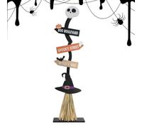 Huasean Balai pour sorcière | Décorations en Bois à Un Aspect Effrayant | bâton à Balai de sorcière Halloween | pour Garage Patio Cuisine Maison Foyer Camping Extérieur Intérieur Porche