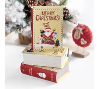 Huasean Coffrets Cadeaux De Fête De Noël 10 Pièces, Boîtes À Biscuits De Noël en Forme De Boîte De Livre Décorative | Boîtes d'emballage en Papier du Père Noël | Boîtes De Friandises Décoratives