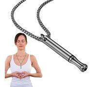 Huasean Collier De Respiration Consciente Anti-Stress, Collier Anti- anxiété en Acier Inoxydable, Collier De Respiration Consciente, Collier De Méditation, Relaxation Apaisante pour Hommes Et Femmes