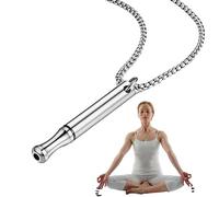 Huasean Collier De Respiration Consciente Anti-Stress, Collier Anti- anxiété en Acier Inoxydable, Collier De Respiration Consciente, Collier De Méditation, Relaxation Apaisante pour Hommes Et Femmes