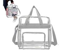 Huasean Grand Sac Fourre-Tout Transparent pour Femmes Et Hommes | Sac À Provisions Transparent Imperméable | Sac À Dos Transparent avec Bandoulière Réglable Et Fermeture À Glissière