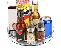 Huasean Lazy-Susan Placard pour Plateau Tournant, Plateau Support Condiments pour Support À Épices Rotatif Transparent, Présentoir Multifonctionnel pour Plateau Tournant