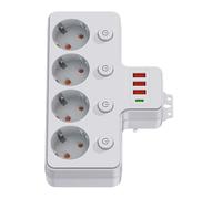 Huasean Multiprises avec Protection Contre Les surtensions - Chargeur USB | Prolongateur pour Prise | pour Le Bureau à Domicile, Le Travail sur Bureau, Voyages, dortoirs universitaires et la Table