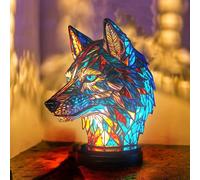 Huasean Série De Lampes De Table Animales Lampe Animale Vintage Vitrail Animaux Forme Lampe De Table Bohème Résine Lampes Animales Décoration De Pièce Esthétique pour Chambre À Coucher Salon Maison