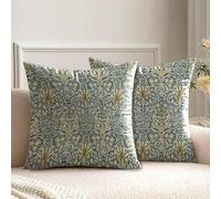 HUASHUZI Housse de Coussin 40 x 40 cm William Morris Lot de 2 Canapé Taie d'oreiller Douce pour Maison Salon Chambre Lit Clic Clac