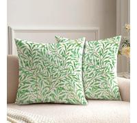 HUASHUZI Housse de Coussin 40 x 40 cm William Morris Lot de 2 Canapé Taie d'oreiller Douce pour Maison Salon Chambre Lit Clic Clac