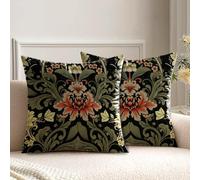 HUASHUZI Housse de Coussin 45 x 45 cm William Morris Lot de 2 Canapé Taie d'oreiller Douce pour Maison Salon Chambre Lit Clic Clac