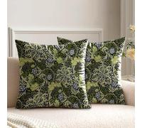 HUASHUZI Housse de Coussin 45 x 45 cm William Morris Lot de 2 Canapé Taie d'oreiller Douce pour Maison Salon Chambre Lit Clic Clac