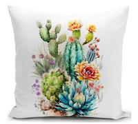 HUASHUZI Housse de coussin avec motif plante cactus - Cadeau décoratif - Taie d'oreiller jetable - Décoration pour la maison, canapé, canapé-lit - 45 x 45 cm