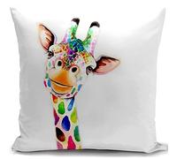 HUASHUZI Housse de Coussin canape Decoration Salon Girafe Cadeau Femme Housse Coussin pour canapé 40 x 40 cm Chambre Deco Exterieur decoratif