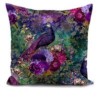 HUASHUZI Housse de Coussin canape Decoration Salon Paon Cadeau Femme Housse Coussin pour canapé 40 x 40 cm Chambre Deco Exterieur decoratif