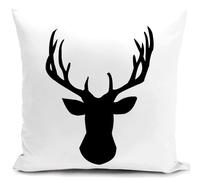 HUASHUZI Housse de Coussin canape Decoration Salon Tete de cerf Cadeau Femme Housse Coussin pour canapé 40x40 cm Chambre Deco Exterieur decoratif