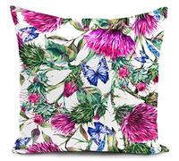 HUASHUZI Housse de Coussin Thistle Ecosse Fleurs Cadeau Exterieur Impermeable Salon de Jardin Violet Exterieur Coussin canape 40x40 cm Coussins pour canapé Deco scandinave Decoration