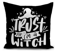 HUASHUZI La sorcière Housse de Coussin 40x40 cm Femme Cadeau Accessoires canape Coussin decoratif Salon scandinave Housse Coussin pour canapé Chambre