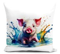 HUASHUZI Porc Housse de Coussin 40x40 cm Femme Cadeau Porc Accessoires canape Coussin decoratif Salon scandinave Housse Coussin pour canapé Chambre