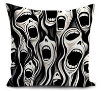 HUASHUZI Scream Housse de Coussin 40x40 cm Scream Horreur Cadeau Accessoires canape Coussin decoratif Salon scandinave Housse Coussin pour canapé Chambre