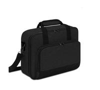 HUASOE Étui de transport pour projecteur, 35,6 x 10,2 x 27,2 cm, sac électronique multifonction avec poche arrière, noir, vert menthe, Porte-bouteille à bandoulière