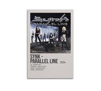 HUASYERRHW SYNK PARALLEL LINE by Aespa Poster mural décoratif sur toile pour salon, chambre à coucher, 50 x 75 cm, style sans cadre