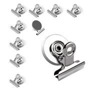 HUATEEN Aimants Tableau Magnétique,10 Pcs Clips Magnétiques en Métal Robuste Agrafes Magnétiques en Métal Clip Magnétique Frigo Aimant pour Bureau,École,Tableau Magnétique et Réfrigérateur