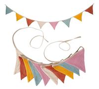 HUATEEN Guirlande de Fanions .2.6M Tissu Double Face Décoration Murale pour Chambre d'enfant/Fille, Anniversaire & Jardin - Résistante aux Intempéries Fête, abane, Événements