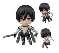 Huawealthy Eren Jaeger Levi Figurine d'anime Q Edition visage amovible en PVC avec accessoires, décoration de bureau, cadeau pour les fans