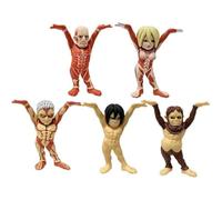 Huawealthy Eren Jaeger Lot de 5 figurines de dessin animé en PVC 5 cm Version Q Modèle Danse Action Cartoon Statue 5 cm
