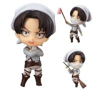 Huawealthy Levi Figurine Q Version Q interchangeable visage et accessoires Figurine d'action Personnages de dessin animé Personnages en PVC Décoration de bureau Collection Souvenir Cadeau pour les