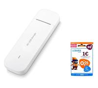 Huawei Adaptateur réseau USB 4G - Connexion sans fil 150 Mbit/s (E3372-325) - Blanc - Carte SIM Lebara incluse