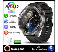 Huawei Gt5-Montre Intelligente De Dehors De Plein Air Pour Homme,Écran Amoled,Ndavid,Gps,Boussole,Ip68,Étanche,Bluetooth,Appel - Type Black Silicone Belt-For Huawei Gt5 Watch