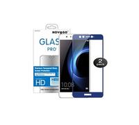 NOVAGO Compatible avec Huawei Honor 9 Lite- Pack de 2 Films Protection écran en Verre trempé résistant Couvre la totalité de l'écran (x2, Bleu)