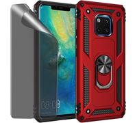 Huawei Mate 20 Pro Case Red Protective Case With Privacy Glass Screen Protector Anti-Spy