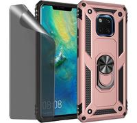Huawei Mate 20 Pro Case Rose Gold Protective Case With Privacy Glass Screen Protector Anti-Spy